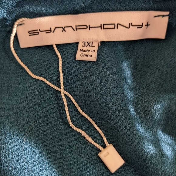 Symphony Deep Teal Cold Shoulder Lace Midi Dress - size 3 XL NWOT - Picture 7 of 8